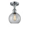 Athens Semi-Flush Mount shown in the Polished Chrome finish with a Clear shade