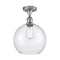 Athens Semi-Flush Mount shown in the Polished Chrome finish with a Seedy shade