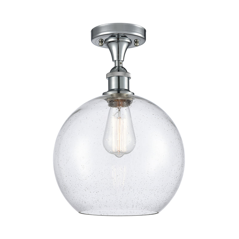 Athens Semi-Flush Mount shown in the Polished Chrome finish with a Seedy shade