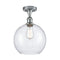 Athens Semi-Flush Mount shown in the Polished Chrome finish with a Seedy shade