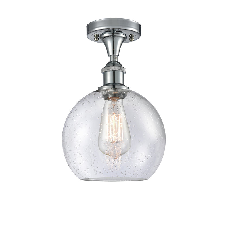 Athens Semi-Flush Mount shown in the Polished Chrome finish with a Seedy shade