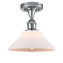 Orwell Semi-Flush Mount shown in the Polished Chrome finish with a Matte White shade