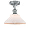 Orwell Semi-Flush Mount shown in the Polished Chrome finish with a Matte White shade