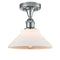 Orwell Semi-Flush Mount shown in the Polished Chrome finish with a Matte White shade