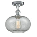 Gorham Semi-Flush Mount shown in the Polished Chrome finish with a Charcoal shade