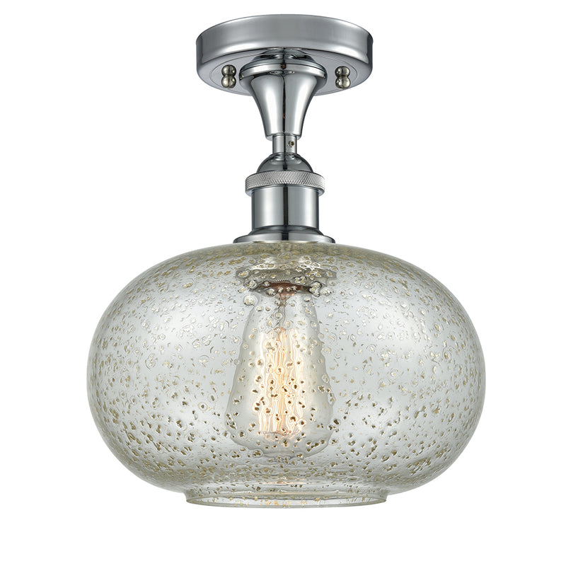 Gorham Semi-Flush Mount shown in the Polished Chrome finish with a Mica shade