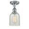 Caledonia Semi-Flush Mount shown in the Polished Chrome finish with a Mouchette shade