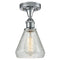 Conesus Semi-Flush Mount shown in the Polished Chrome finish with a Clear Crackle shade