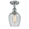 Salina Semi-Flush Mount shown in the Polished Chrome finish with a Clear Spiral Fluted shade