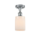Hadley Semi-Flush Mount shown in the Polished Chrome finish with a Matte White shade