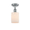 Hadley Semi-Flush Mount shown in the Polished Chrome finish with a Matte White shade