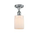 Hadley Semi-Flush Mount shown in the Polished Chrome finish with a Matte White shade
