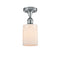 Hadley Semi-Flush Mount shown in the Polished Chrome finish with a Matte White shade