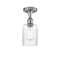 Hadley Semi-Flush Mount shown in the Polished Chrome finish with a Clear shade