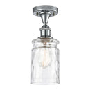 Candor Semi-Flush Mount shown in the Polished Chrome finish with a Clear Waterglass shade