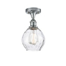 Waverly Semi-Flush Mount shown in the Polished Chrome finish with a Clear shade