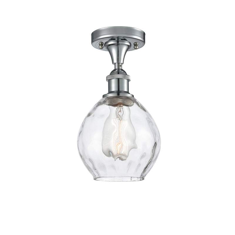 Waverly Semi-Flush Mount shown in the Polished Chrome finish with a Clear shade