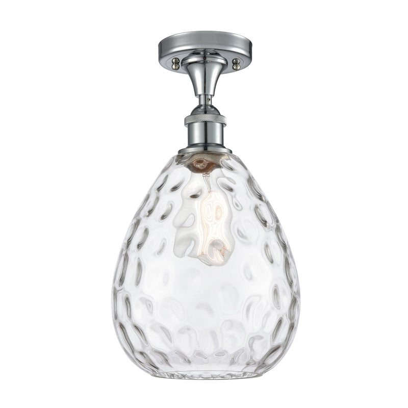 Waverly Semi-Flush Mount shown in the Polished Chrome finish with a Clear shade