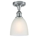 Castile Semi-Flush Mount shown in the Polished Chrome finish with a White shade