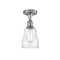 Ellery Semi-Flush Mount shown in the Polished Chrome finish with a Clear shade