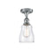 Ellery Semi-Flush Mount shown in the Polished Chrome finish with a Clear shade