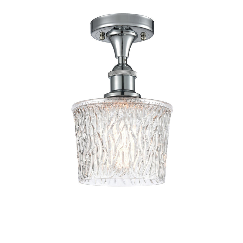 Niagra Semi-Flush Mount shown in the Polished Chrome finish with a Clear shade