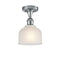 Dayton Semi-Flush Mount shown in the Polished Chrome finish with a White shade