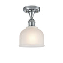 Dayton Semi-Flush Mount shown in the Polished Chrome finish with a White shade