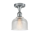 Dayton Semi-Flush Mount shown in the Polished Chrome finish with a Clear shade