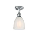 Brookfield Semi-Flush Mount shown in the Polished Chrome finish with a White shade