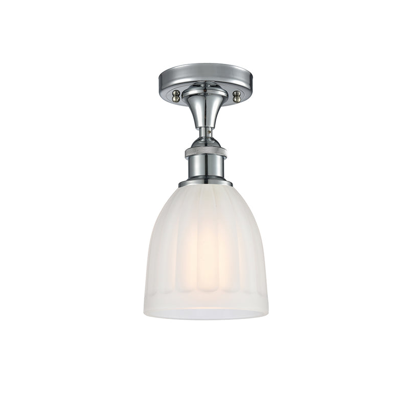 Brookfield Semi-Flush Mount shown in the Polished Chrome finish with a White shade