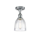 Brookfield Semi-Flush Mount shown in the Polished Chrome finish with a Clear shade