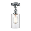 Clymer Semi-Flush Mount shown in the Polished Chrome finish with a Clear shade