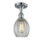 Eaton Semi-Flush Mount shown in the Polished Chrome finish with a Clear shade