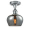 Fenton Semi-Flush Mount shown in the Polished Chrome finish with a Plated Smoke shade