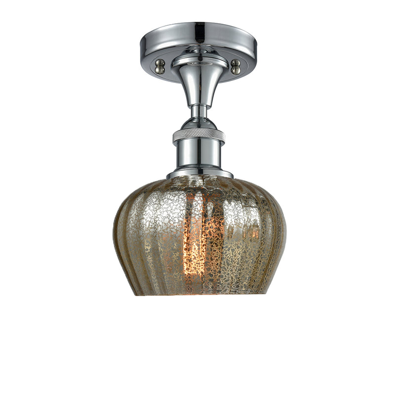 Fenton Semi-Flush Mount shown in the Polished Chrome finish with a Mercury shade