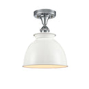 Adirondack Semi-Flush Mount shown in the Polished Chrome finish with a Glossy White shade