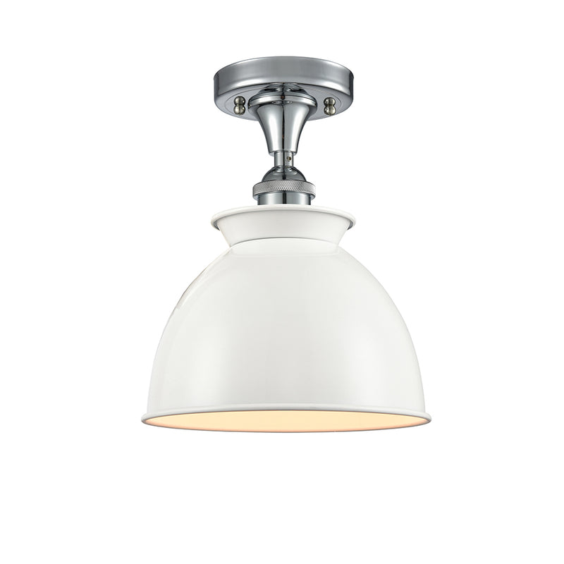 Adirondack Semi-Flush Mount shown in the Polished Chrome finish with a Glossy White shade
