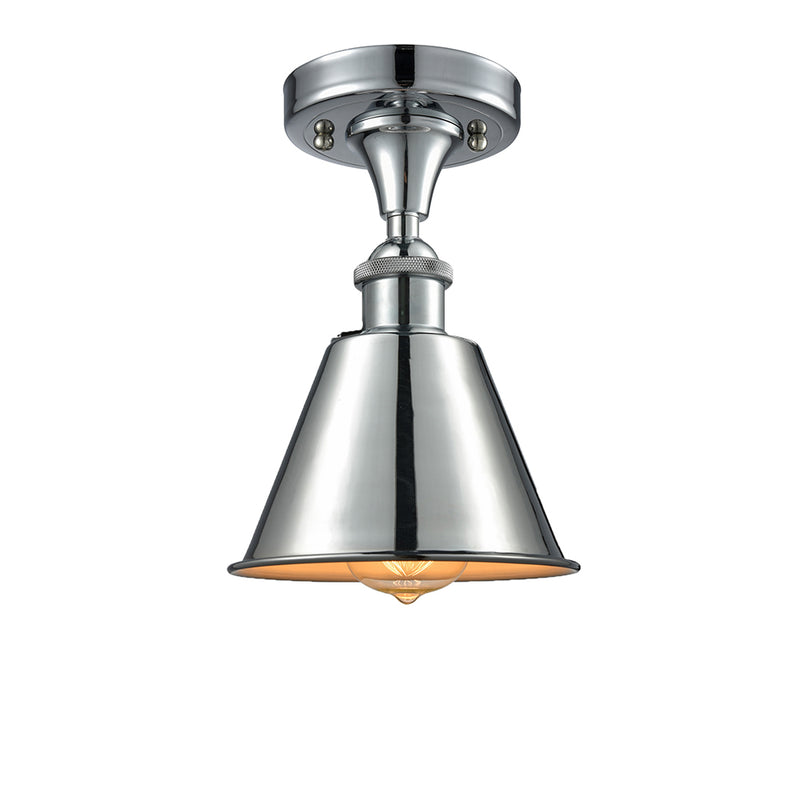 Smithfield Semi-Flush Mount shown in the Polished Chrome finish with a Polished Chrome shade