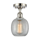 Belfast Semi-Flush Mount shown in the Polished Nickel finish with a Clear Crackle shade