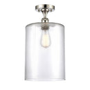 Cobbleskill Semi-Flush Mount shown in the Polished Nickel finish with a Clear shade