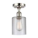 Cobbleskill Semi-Flush Mount shown in the Polished Nickel finish with a Clear shade