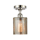 Cobbleskill Semi-Flush Mount shown in the Polished Nickel finish with a Mercury shade