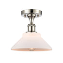 Orwell Semi-Flush Mount shown in the Polished Nickel finish with a Matte White shade