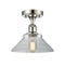 Orwell Semi-Flush Mount shown in the Polished Nickel finish with a Clear shade