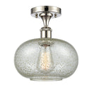 Gorham Semi-Flush Mount shown in the Polished Nickel finish with a Mica shade