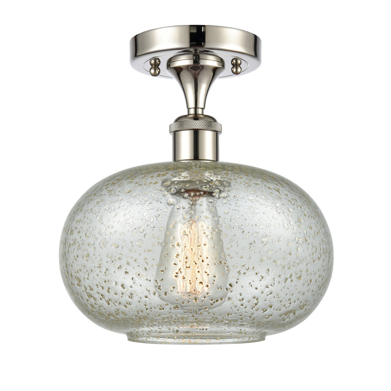 Gorham Semi-Flush Mount shown in the Polished Nickel finish with a Mica shade