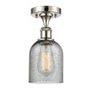 Caledonia Semi-Flush Mount shown in the Polished Nickel finish with a Charcoal shade