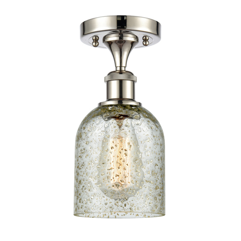 Caledonia Semi-Flush Mount shown in the Polished Nickel finish with a Mica shade