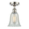 Hanover Semi-Flush Mount shown in the Polished Nickel finish with a Mouchette shade